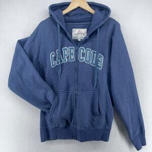 CAPE COD Hoodie Adult M CUFFYS MA Nantucket Vineyard Full Zip Sweatshirt Blue